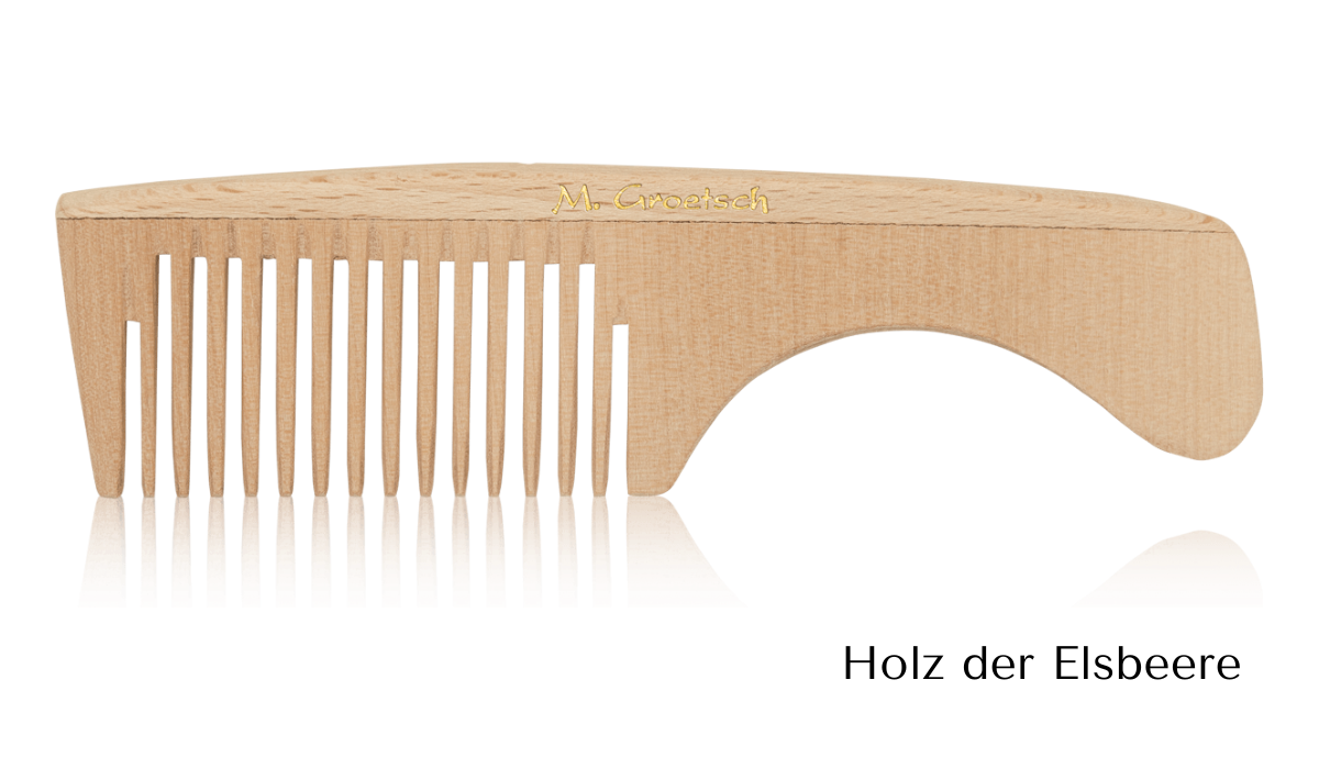 Bartkamm mit Griff - grobe Zahnung