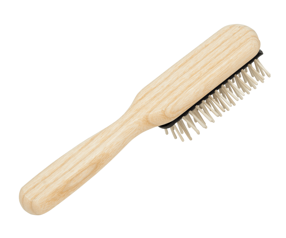 
                  
                    Haarbürste aus Eschenholz mit Holzstiften aus Ahorn, halbrunde Form, 21,5 cm lang und 6cm breit, Holzbürste für jedes Haar
                  
                