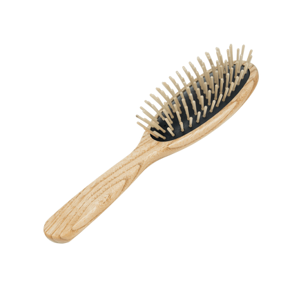 Hairbrushes with wooden pins