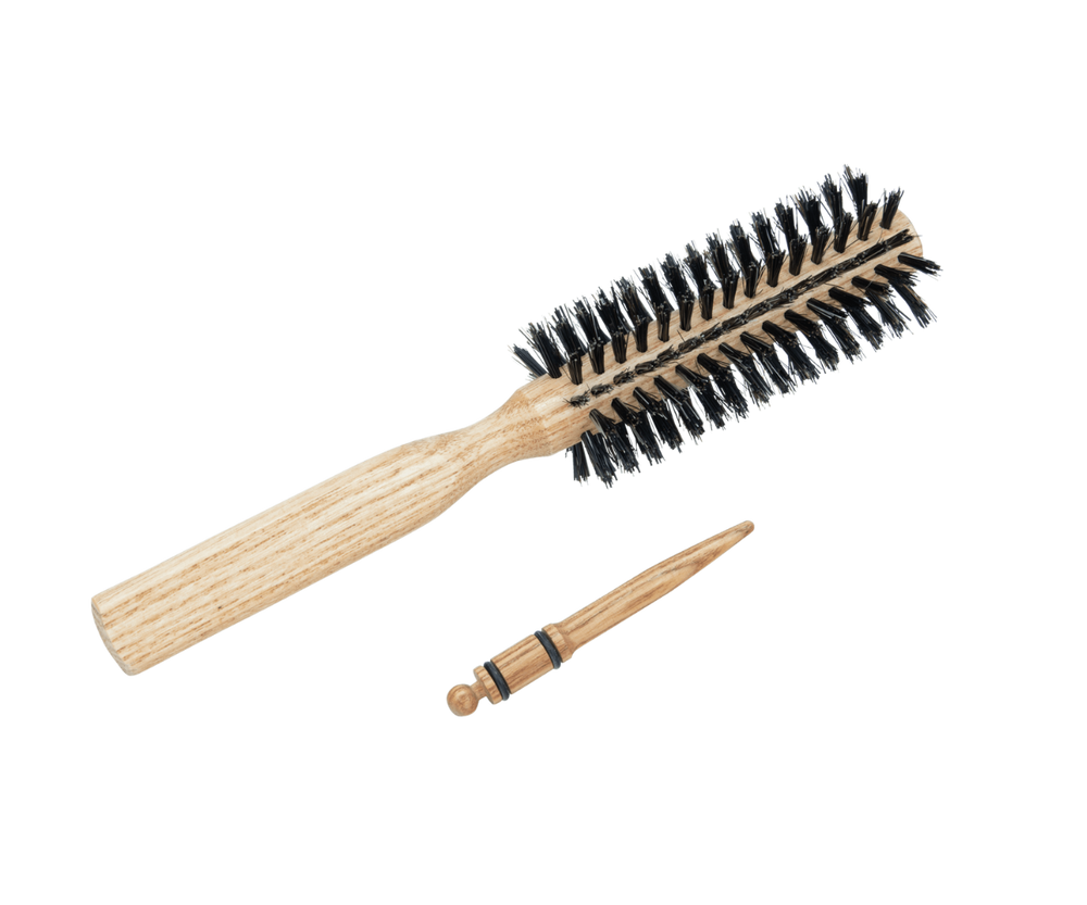 Wooden hair brush with natural bristles deals