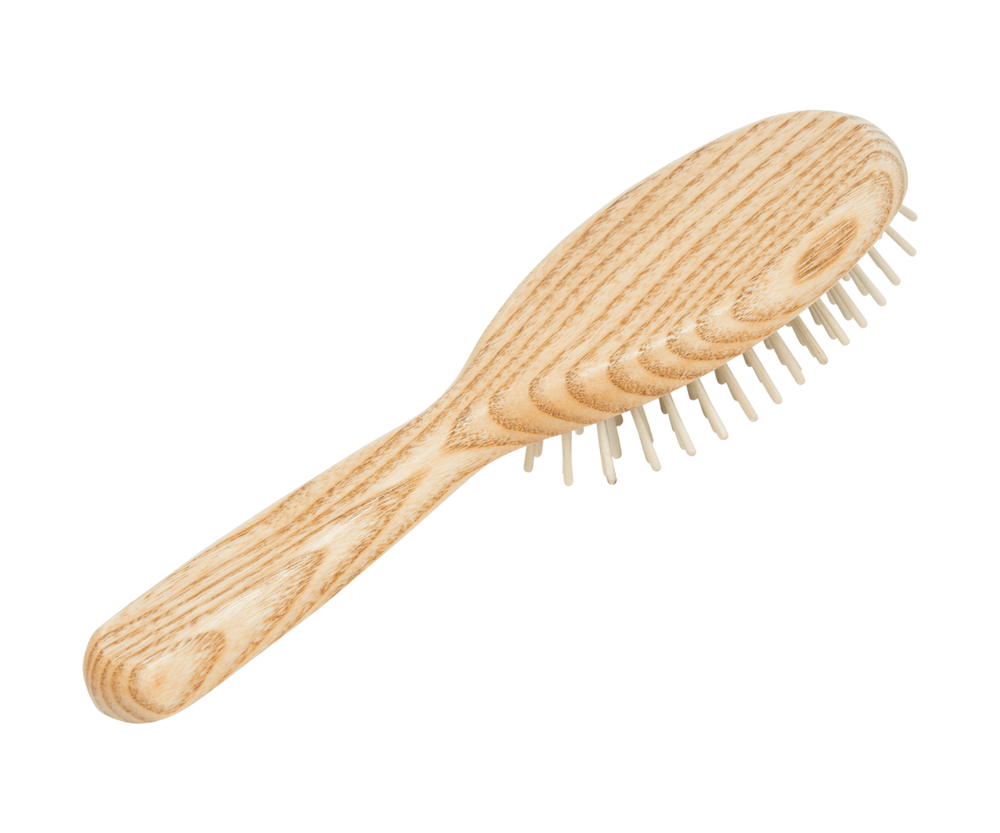 
                  
                    Haarbürste aus Eschenholz mit Holzstiften aus Ahorn, oval Form, 22 cm lang und 6,5cm breit, Holzbürste für jedes Haar
                  
                