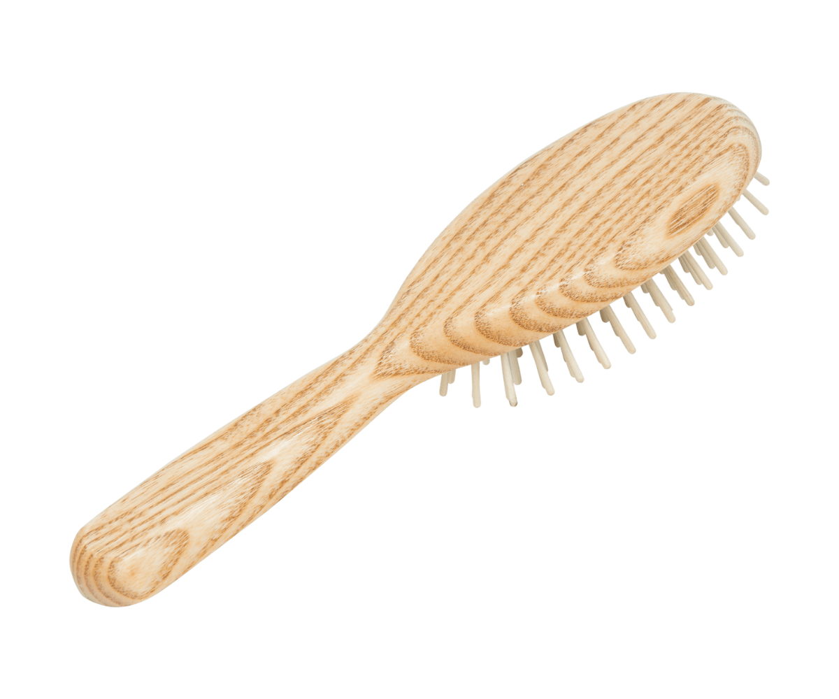 
                  
                    Haarbürste aus Eschenholz mit Holzstiften aus Ahorn, oval Form, 22 cm lang und 6,5cm breit, Holzbürste für jedes Haar
                  
                
