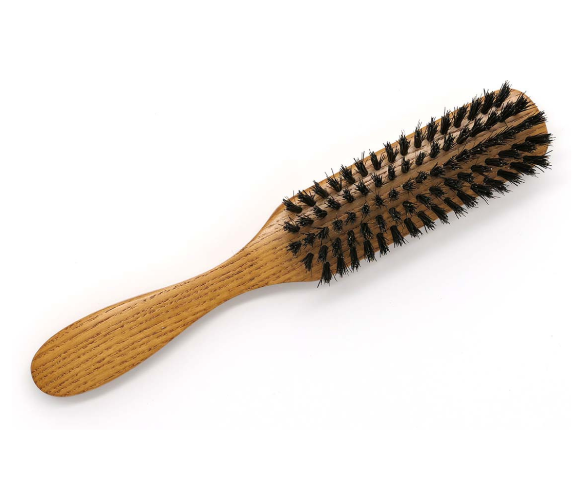 5 Row Olivewood Hairbrush with Boar Bristles - Made in Germany